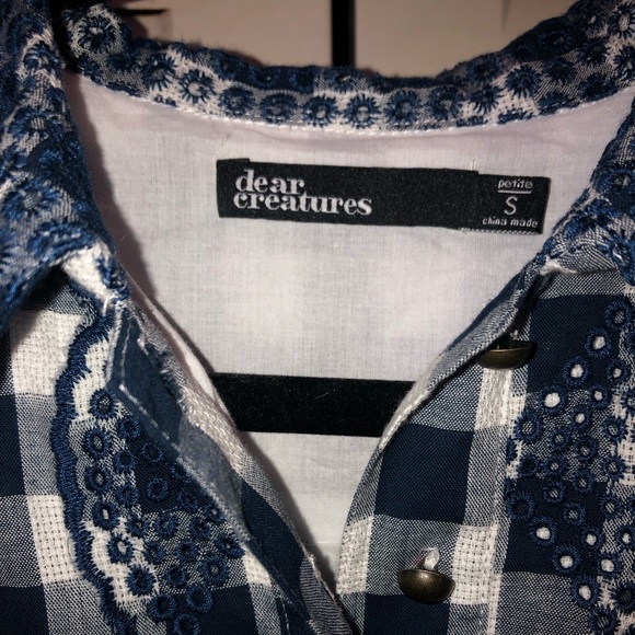 Blue Gingham Collard Button-down Dress from Dear Creatures - Picture 2 of 6